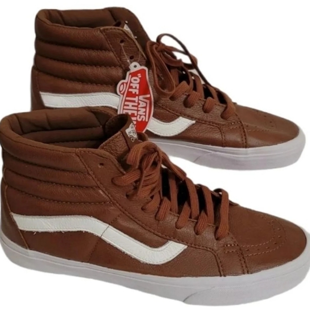 VANS SK8-HI Men's 10 Brown Tortoise Leather Shoes